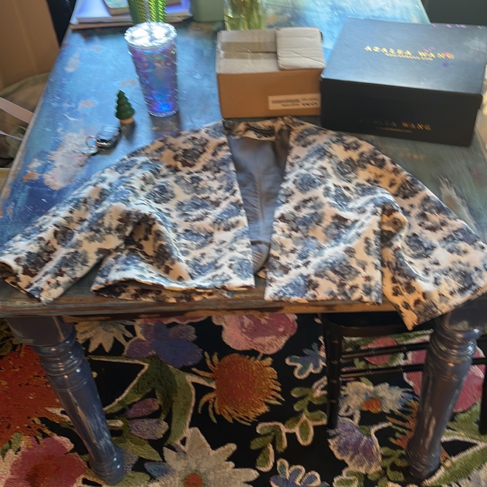 Balenciaga Edition silk cropped floral coat size 38